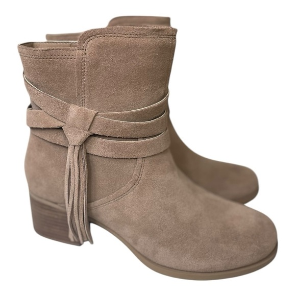 Koolaburra Shoes - Kookaburra By Ugg Women’s Kenz Tan Suede Tassel Heeled Ankle Boots